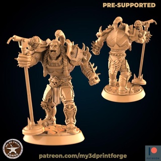 orc band leader 32 75 mm pre-supported my3dprintforge Tabletop Characters & Creatures Fantasy Universe fantasy model rock miniature singer warcraft wow dnd 3d print model - Mito3D