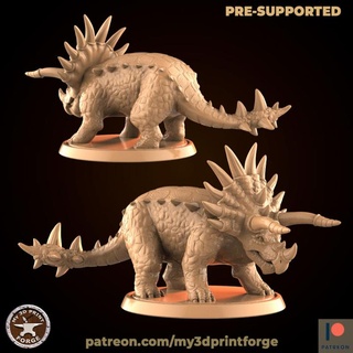 fantasia dinossauro triceratops my3dprintforge brinquedos jogos animal criatura figuras 3d fera impressão resina chifre diga raptor pre supported apoiado 3d print model - Mito3D