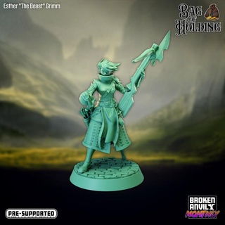 esther grimm - bag holding broken anvil miniatures Tabletop Characters & Creatures Fantasy Universe dnd 3d print model - Mito3D