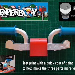 arcade spinner paperboy handlebars - grs usb bhs compatible adam freeman Gadgets & Electronics Video Games VR Accessories retro wheel steering 3d print model - Mito3D