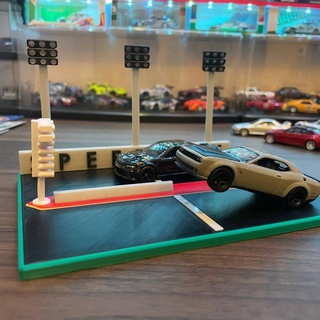 Dual 1 64 ziehen Streifen Anzeige Giga Spielzeuge Spiele Spielzeug Fahrzeuge Honda BMW ausweichen Diorama Nissan heiße Reifen autoworld minigt Drag Racing 3d print model - Mito3D