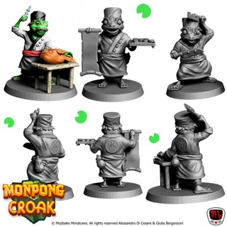asian frog sushi chef pre-supported mojibake collectibles Tabletop Characters & Creatures Fantasy Universe Store presupported 3d print model - Mito3D