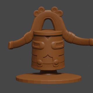 pokemon inspirado bronzong mesa dnd miniatura yermán muñoz ventilador Arte caracteres criaturas fantasía universo campana golem autómata psíquico construir 3d print model - Mito3D