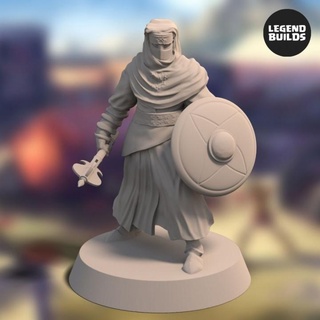 free night cult follower mace pose 1 miniature stl file legendbuilds Tabletop Characters & Creatures Fantasy Universe dragons dungeons fantasy rpg wargaming tabletop ttrpg 3d print model - Mito3D