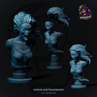 bruja brujo serie busto versión pre supported granelero esculpe mesa caracteres criaturas fantasía universo ventilador Arte bustos vampiro 3d print model - Mito3D