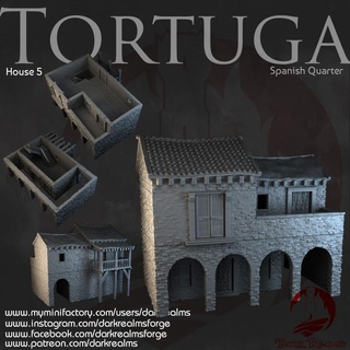 dark realms - tortuga spanish quarter house 5 forge Store Tabletop 3D Printable Terrain Fantasy pirate terrain 3d print model - Mito3D