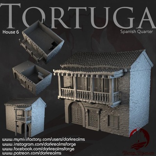 sombre royaumes tortuga Espagnol trimestre maison 6 forger boutique table 3D imprimable terrain fantaisie pirate 3d print model - Mito3D