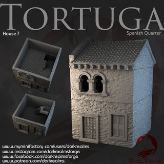 dark realms - tortuga spanish quarter house 7 forge Store Tabletop 3D Printable Terrain Fantasy pirate terrain 3d print model - Mito3D