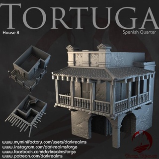 dark realms - tortuga spanish quarter house 8 forge Store Tabletop 3D Printable Terrain Fantasy pirate terrain 3d print model - Mito3D