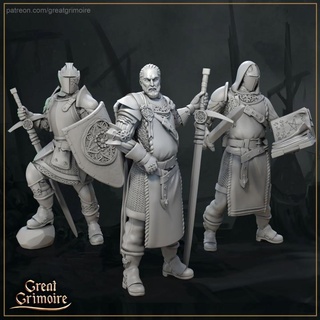 crusaders great grimoire Tabletop Characters & Creatures Fantasy Universe armor army book fighter knight shield sword warrior paladin templar greatsword 35mm 32mm crusader 3d print model - Mito3D