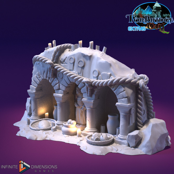 teklifler türbe sonsuz boyutları oyunlar masaüstü 3D yazdırılabilir arazi fantezi Ortaçağa ait tapınak şakak mabet din teklif adak dağılmak özveri namaz 3D print model - Mito3D