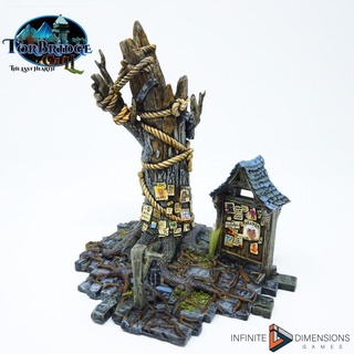 tidings tree infinite dimensions games Tabletop 3D Printable Terrain Fantasy board old terrain place quest message notice scatter meeting 3d print model - Mito3D