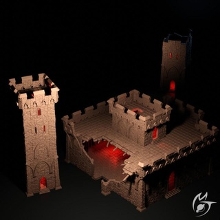 castle wyrthstolt - gothic modular openlock terrain fortress making tlon Tabletop 3D Printable Terrain Fantasy battlefield building tower tile dungeon scenery battlement ruin 3d print model - Mito3D