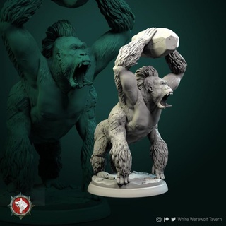 crushing monkey boss 32mm pre-supported white werewolf tavern Tabletop Characters & Creatures Fantasy Universe Store creature monster rpg apes ape dnd dndcreature 3d print model - Mito3D