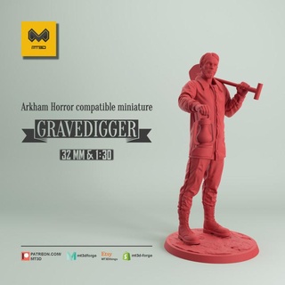 gravedigger - arkham horror compatible mt3d forge miniatures miniature william arkhamhorror 3d print model - Mito3D