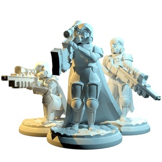 space soldiers - sniper poses king virr design Tabletop Characters & Creatures Sci-Fi Universe Store army future running soldier unit war warrior gas rifle scifi tabletop cape wargame range hood distance 3d print model - Mito3D