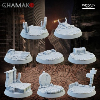 wild west orkz 25 mm round scenic bases ghamak Tabletop accessories Store 3D Printable Terrain Fantasy 40k army dark game grim orc ork war hammer orcs wargame western 40 orks 40000 3d print model - Mito3D