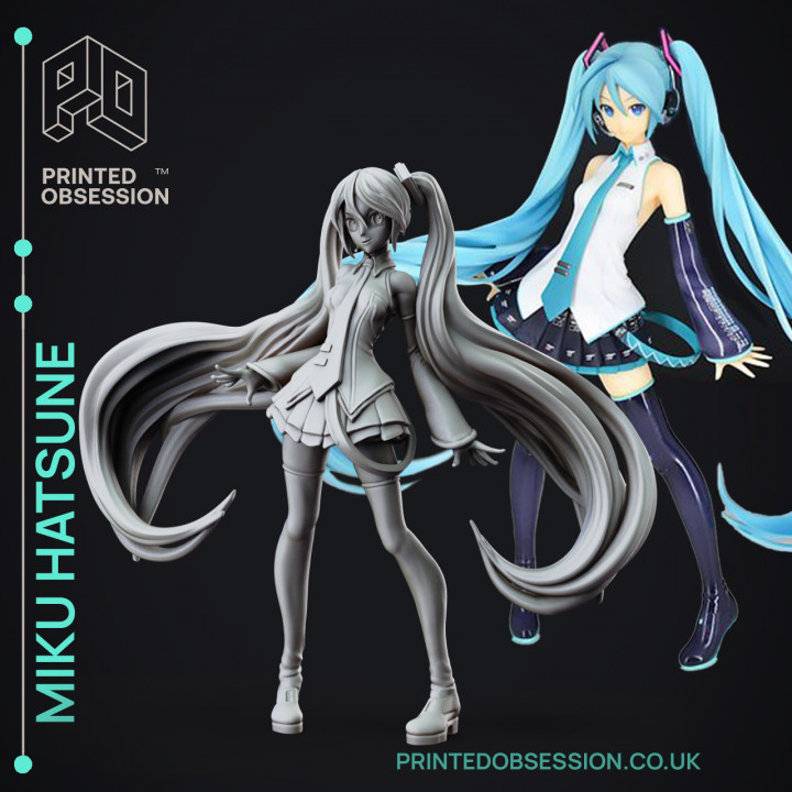 miku hatsune volcaloide 120 mm fan art modello stampato ossessione anime manga femmina ragazza donna cantante ballerino rendere danza patreon d dnd mikuhatsune mmd 3D print model - Mito3D