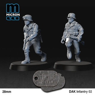 África korps infantaria 02 mícron miniaturas tampo mesa personagens criaturas histórico universo ww2 ação ferrolho 3d print model - Mito3D