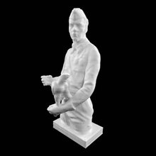 red army soldier holding falcon muzeon moscow scan 3d print model - Mito3D