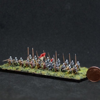 6mm late medieval mounted men-at-arms knights xavier l Tabletop Characters & Creatures Historical Universe Store historical miniatures horses wor 3d print model - Mito3D
