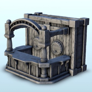 madera pub mostrador 2 hobbit medieval paisaje terreno juego guerra hartalia miniaturas mesa 3D imprimible fantasía 3d impresión accesorios arquitectura edificio juegos casa jugar martillo cifras papel calabozo 3d print model - Mito3D