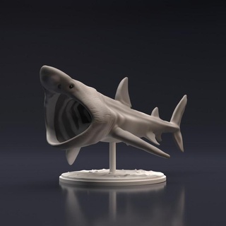 basking shark animal den miniatures Toys & Games Animal Creature Figures creature figure fish ocean sculpture sea toy water companion miniature wildlife predator presupported supported 3d print model - Mito3D