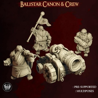 balistar canon & crew - dwarf army master forge Tabletop Characters Creatures Fantasy Universe Store balistarcanon dwarfarmy 3d print model - Mito3D