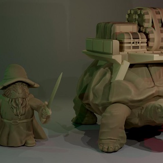 pack turtle wizard cavy forge Tabletop Characters & Creatures Fantasy Universe cute fantasy pig sword staff 28mm anthropomorphic guinea howdah stowage blanketroll 3d print model - Mito3D