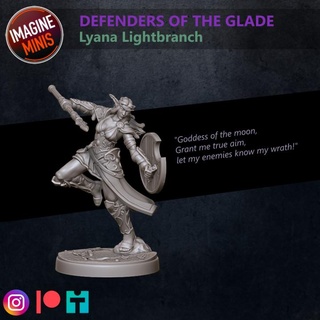wp - defenders glade lyana lightbranch imagine minis Tabletop Characters & Creatures Fantasy Universe elf female fighter rpg warrior hunter warcraft wow tabletop ranger wargame paladin night dnd priestess cleric pathfinder ttrpg 5e dnd5e 3d print model - Mito3D