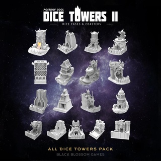 dice towers pack possibly cool tower 2 black blossom games Tabletop accessories goblin rpg terrain warhammer tabletop dnd discount megapack 3d print model - Mito3D