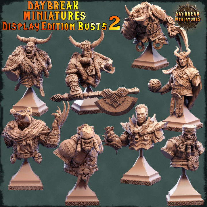 daybreak miniatures - bust pack 2 Tabletop Characters & Creatures Fantasy Universe Fan Art Busts display busts 3D print model - Mito3D