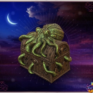 davy jones locker dice vault - support free fatesend Tabletop accessories gold ocean pirate sailor support-free treasure octopus supportless chest dice-vault dice-jail davyjones davy-jones davy-jones-locker no-supports-needed pirate-booty 3d print model - Mito3D