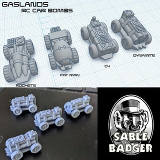 gaslands - rc car bombs brander roullett Tabletop Characters & Creatures Sci-Fi Universe Vehicles Machines madmax skirmish sablebadger 3d print model - Mito3D