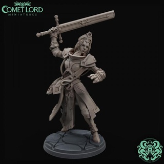 mercedes perpetual order knight comet lord miniatures Tabletop Characters & Creatures Fantasy Universe Store dark dragons dungeons fantasy fighter undead character paladin dnd 3d print model - Mito3D