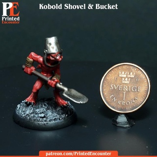 kobold shovel & bucket printed encounter Tabletop Characters Creatures Fantasy Universe mini rpg miniature tabletop dnd ttrpg kobolds 3d print model - Mito3D