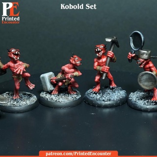 Kobold ensemble pre supported imprimé rencontre table personnages créatures fantaisie univers rpg miniature minis dnd paquet ttrpg kobolds 3d print model - Mito3D