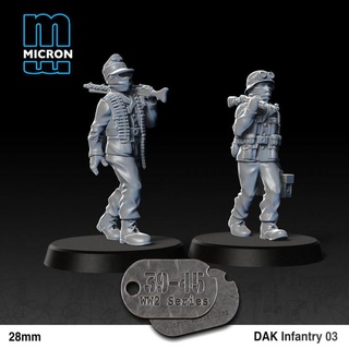 África korps infantaria 03 mícron miniaturas tampo mesa personagens criaturas histórico universo ww2 ação ferrolho 3d print model - Mito3D