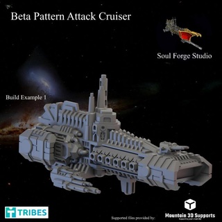 beta pattern attack cruiser soul forge studio Tabletop Characters & Creatures Sci-Fi Universe Vehicles Machines interstellarjarheads 3d print model - Mito3D