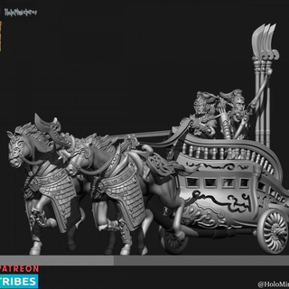 highborne elves reaver chariots holominiatures Tabletop Characters & Creatures Fantasy Universe Vehicles Machines elf hero unit wargaming horse high bow tabletop elven dnd warmachine chariot lance 9thage the9thage highborn 3d print model - Mito3D