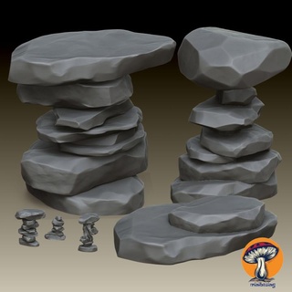 Wüste Felsen Formationen Wegpunkte Nyverdale Tischplatte 3D druckbar Terrain Fantasie Marker Western Bassing Plateau 3d print model - Mito3D