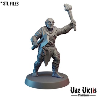 cultist 05 pre-supported vae victis miniatures Tabletop Characters & Creatures Fantasy Universe Store fantasy rpg unit tabletop dnd thief brigand supported 3d print model - Mito3D