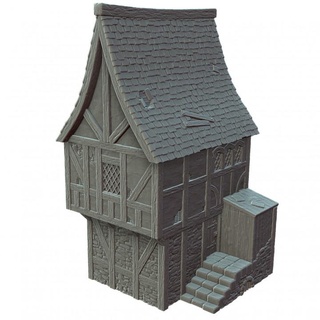 brandelli casa schiera Multiverso tavolo 3D stampabile terreno fantasia Casa medievale warhammer dnd mordheim tudor rovinato desolato 3d print model - Mito3D