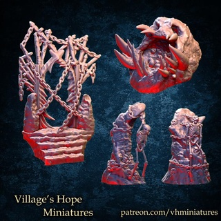 hell scatter terrain gate skeleton hanging village's hope miniatures Tabletop 3D Printable Terrain Fantasy miniature minis dnd ttrpg trpg 3d print model - Mito3D