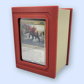 false book deck box - showcase commander edh frame holds 100 sleeves cards supportless print-in-place spellbound prints Tabletop accessories holder print card standard mtg place deckbox spellbook spell tcg ccg 3d print model - Mito3D