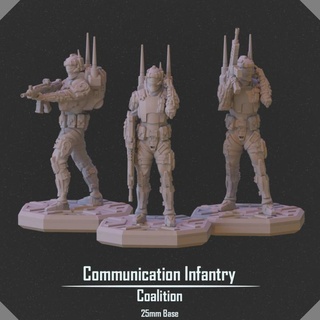 communication infantry vesper project Tabletop Characters & Creatures Sci-Fi Universe Store soldier warhammer scifi mech 25mm 3d print model - Mito3D