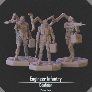 engineer infantry vesper project Tabletop Characters & Creatures Sci-Fi Universe Store soldier warhammer scifi mech 25mm 3d print model - Mito3D