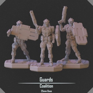 garde infanterie vesper projet table personnages créatures Sci univers boutique soldat marteau guerre scifi mech 25mm 3d print model - Mito3D