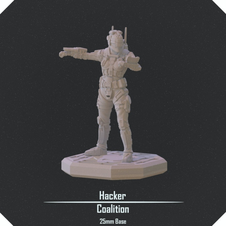 hacker vesper project Tabletop Characters & Creatures Sci-Fi Universe Store soldier scifi mech infantry 3D print model - Mito3D