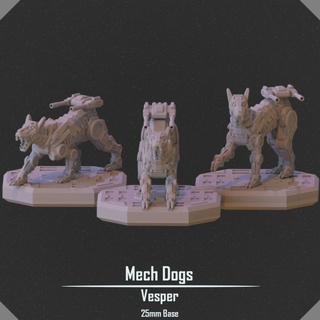 mech Hund Vesper Projekt Tischplatte Zeichen Kreaturen Sci Fi Universum Geschäft Tier scifi 25mm 3d print model - Mito3D